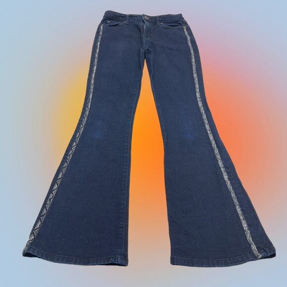 ELLA MOSS Women’s 26 HIGH RISE FLARE Blue Jeans - Picture 2 of 4